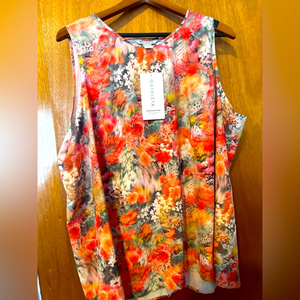 Athleta Zephyr Refined Tank Top Women's Floral Sleeveless